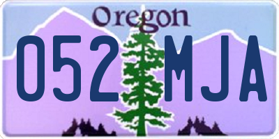 OR license plate 052MJA