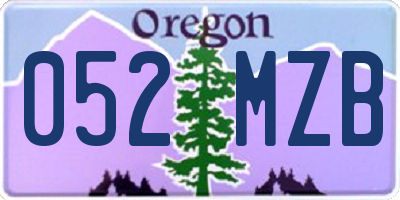 OR license plate 052MZB