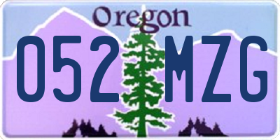 OR license plate 052MZG
