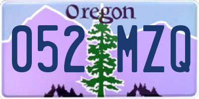OR license plate 052MZQ