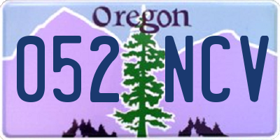 OR license plate 052NCV