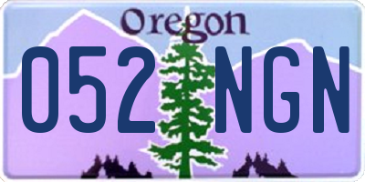 OR license plate 052NGN