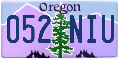 OR license plate 052NIU