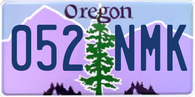 OR license plate 052NMK