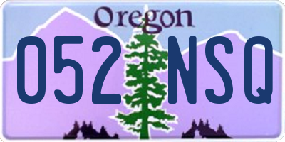 OR license plate 052NSQ