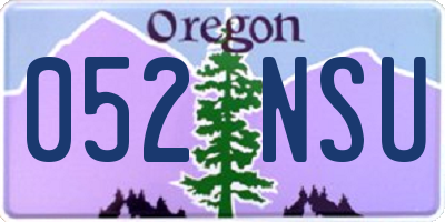 OR license plate 052NSU