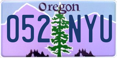 OR license plate 052NYU
