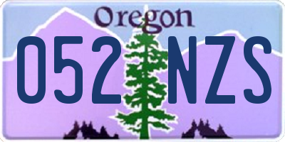 OR license plate 052NZS