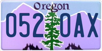 OR license plate 052OAX