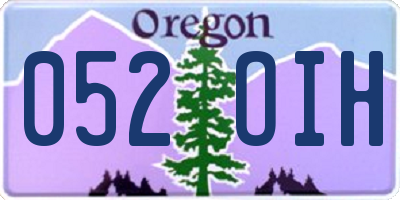 OR license plate 052OIH