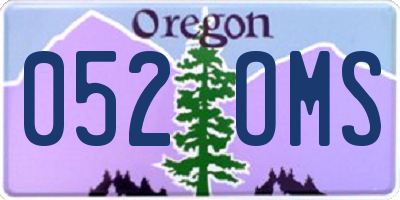 OR license plate 052OMS