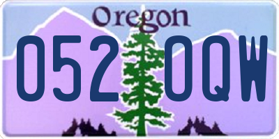 OR license plate 052OQW