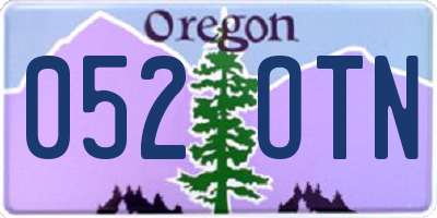 OR license plate 052OTN
