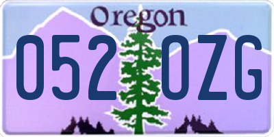 OR license plate 052OZG