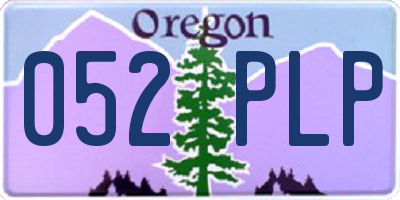 OR license plate 052PLP