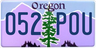 OR license plate 052POU