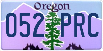 OR license plate 052PRC