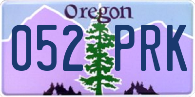 OR license plate 052PRK