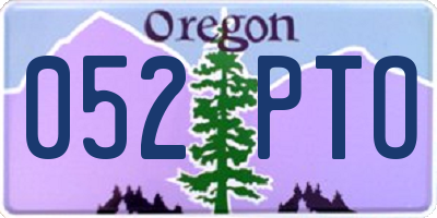 OR license plate 052PTO