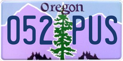 OR license plate 052PUS