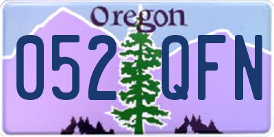 OR license plate 052QFN