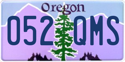 OR license plate 052QMS