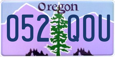 OR license plate 052QOU