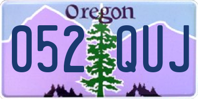 OR license plate 052QUJ