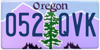 OR license plate 052QVK