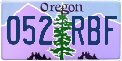 OR license plate 052RBF