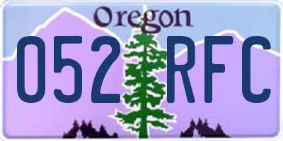 OR license plate 052RFC