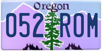 OR license plate 052ROM