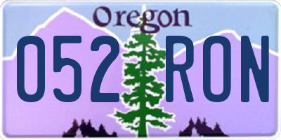 OR license plate 052RON