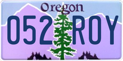 OR license plate 052ROY
