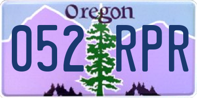 OR license plate 052RPR