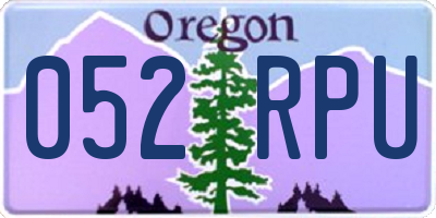 OR license plate 052RPU