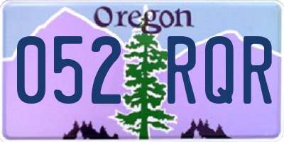 OR license plate 052RQR