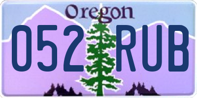 OR license plate 052RUB