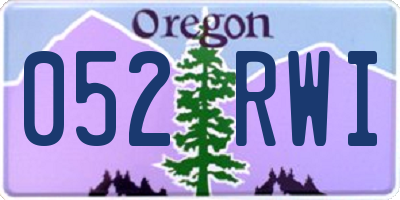 OR license plate 052RWI