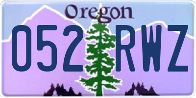 OR license plate 052RWZ