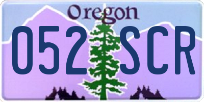 OR license plate 052SCR