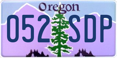 OR license plate 052SDP