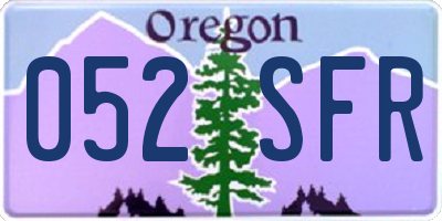 OR license plate 052SFR
