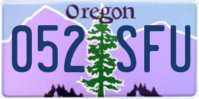 OR license plate 052SFU