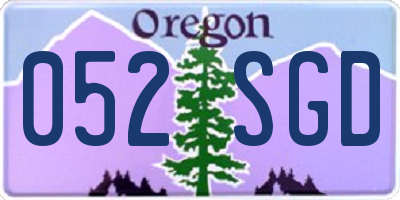 OR license plate 052SGD