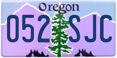 OR license plate 052SJC