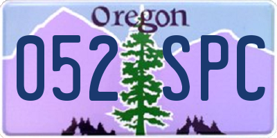 OR license plate 052SPC
