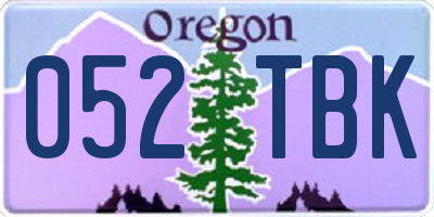 OR license plate 052TBK