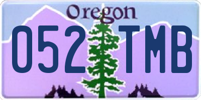 OR license plate 052TMB