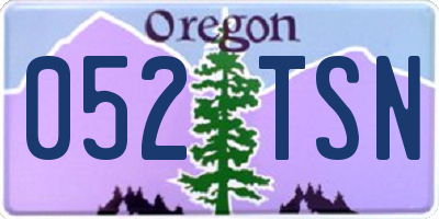 OR license plate 052TSN